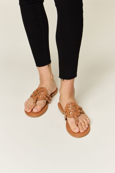 Forever Link Cutout PU Leather Open Toe Sandals *