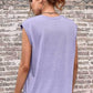 Women's Round Neck Cap Sleeve Top