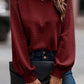 Lantern Sleeve Round Neck Blouse