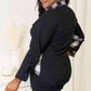 Double Take Plaid Collared Dropped Shoulder Jacket