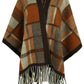 One Size Cloak Sleeve Fringe Detail Poncho