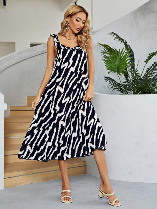 BAYSIDE Two-Tone Low Back Midi Dress