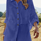 H.H.J. Texture Button Up Shirt and Shorts Set