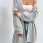 Open Front Dropped Shoulder Slit Cardigan