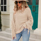 Fringe Round Neck Dropped Shoulder Sweater