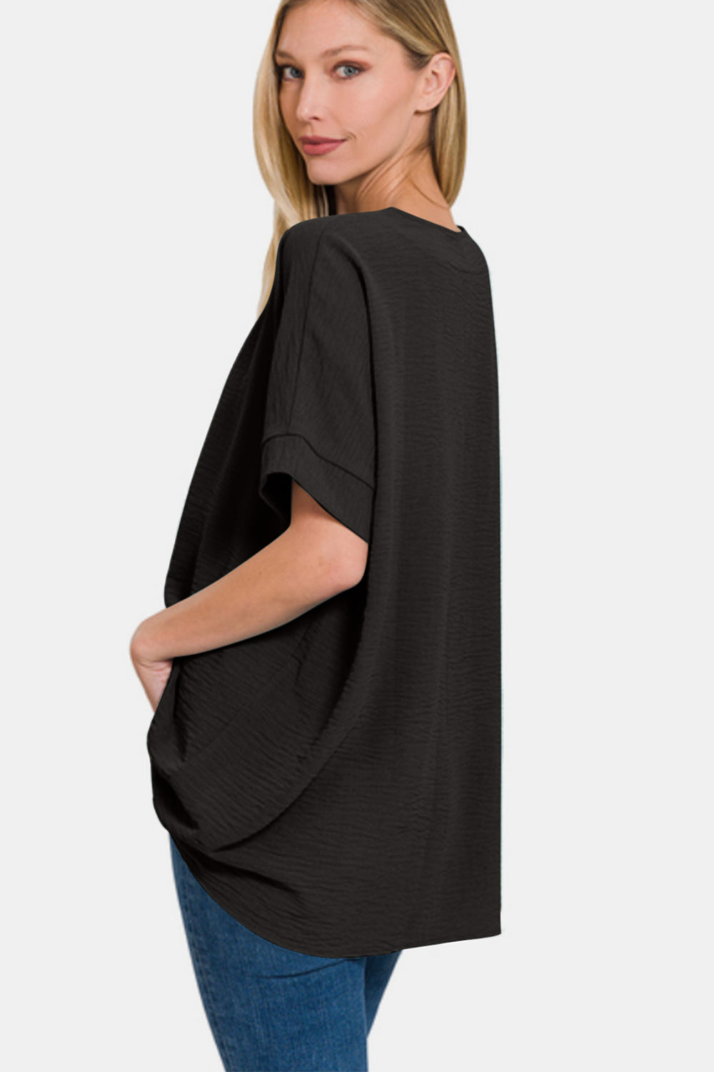 Zenana Full Size V-Neck Short Sleeve Top *