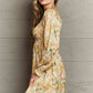 Floral Smocked Square Neck Dress