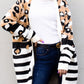 Striped Open Front Longline Cardigan