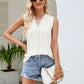 Eyelet Lace Detail V-Neck Tank