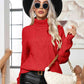 Turtleneck Cable-Knit Long Sleeve Sweater