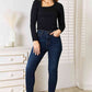 Basic Bae Asymmetrical Neck Long Sleeve Top