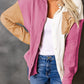 Women's Full Size Color Block Textured Drop Shoulder Shacket