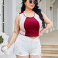 Plus Size Contrast Round Neck Tank