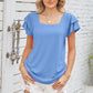 Full Size Square Neck Flutter Sleeve Top