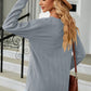 Decorative Button V-Neck Long Sleeve T-Shirt