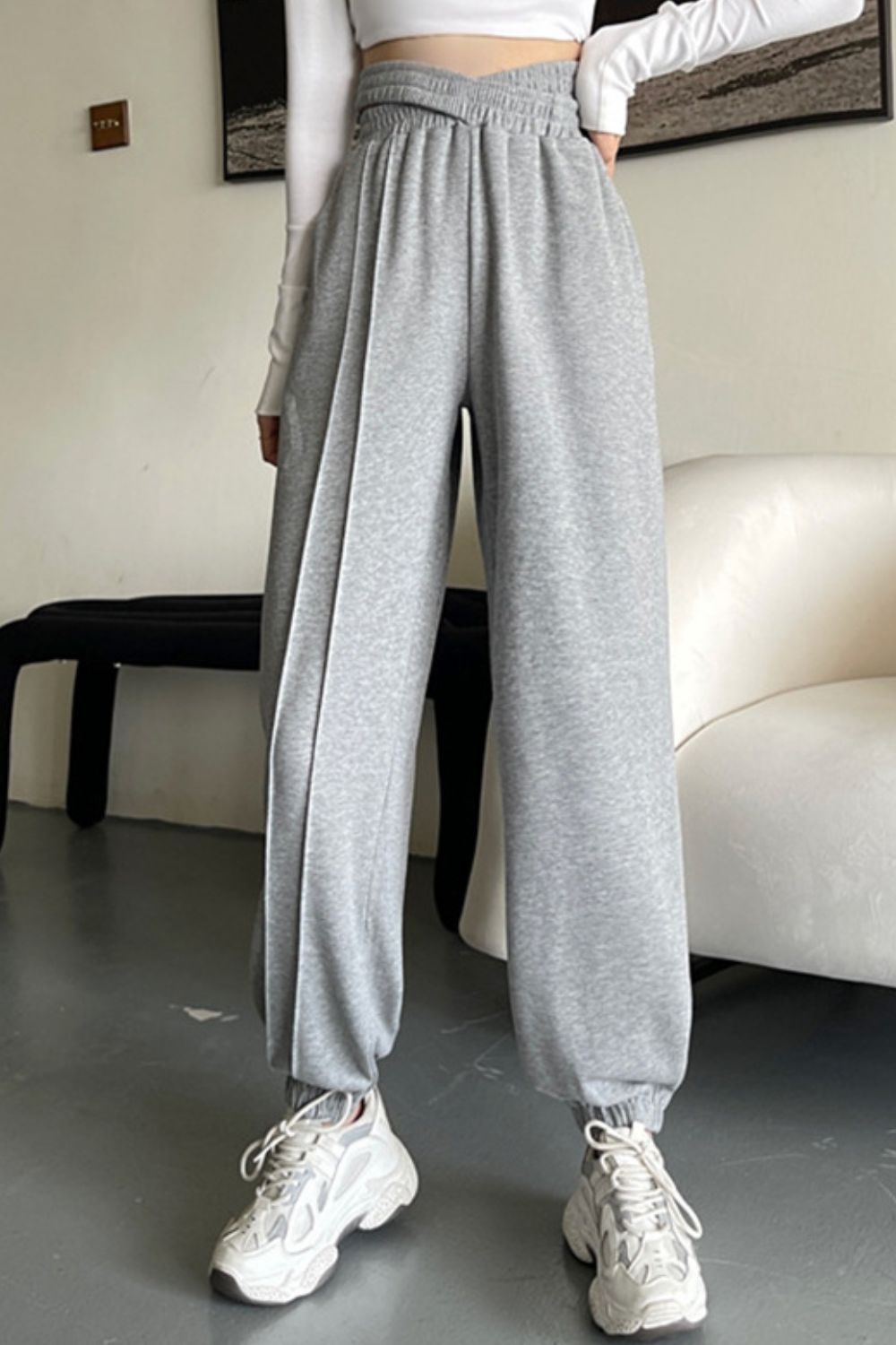 ZoeBeautifulLife Crisscross Long Sweatpants