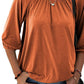 Full Size Gathered Detail Round Neck T-Shirt