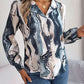 Printed Button Up Long Sleeve Shirt