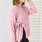 Slit Tied Dropped Shoulder Sweater