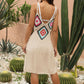 Openwork Sleeveless Embroidery Dress