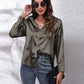 Button Up Collared Neck Long Sleeve Shirt