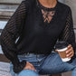 Lace Detail Smocked Flounce Sleeve Blouse