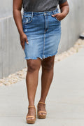 RISEN Amelia Full Size Denim Mini Skirt *