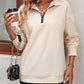 Malibu Dreams Zip-Up Dropped Shoulder Sweatshirt