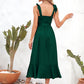 Square Neck Tie Strap Midi Dress