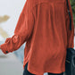 Button Up Collared Neck Long Sleeve Jacket