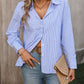 Striped Button Up Long Sleeve Shirt