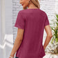 Decorative Button Scoop Neck T-Shirt