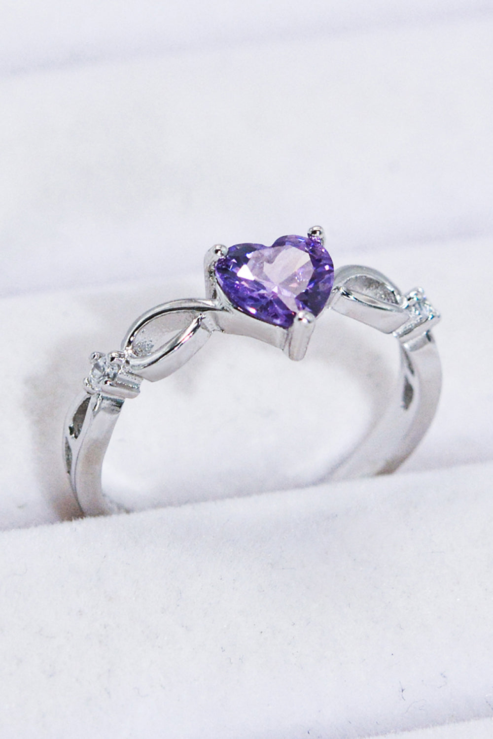 Women's Crystal Heart 925 Sterling Silver Ring