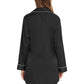 Full Size Button Up Lapel Collar Night Dress with Pocket