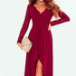 Full Size Lace High-Low V-Neck Dress