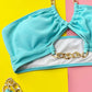 BEACHIN' Halter Neck Chain Detail Two-Piece Bikini Set