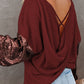 Full Size Sequin Waffle-Knit Blouse