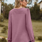 Full Size Round Neck Puff Sleeve Blouse
