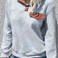 Contrast Ribbed Quarter-Snap Sweatshirt