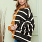 Adriana & Bae Striped Dropped Shoulder Round Neck Blouse