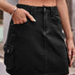 Women's Full Size Denim Mini Skirt with Pockets