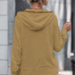 PromiseTops Half Button Drawstring Long Sleeve Hoodie