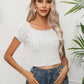 Cable-Knit Round Neck Short Sleeve Knit Top