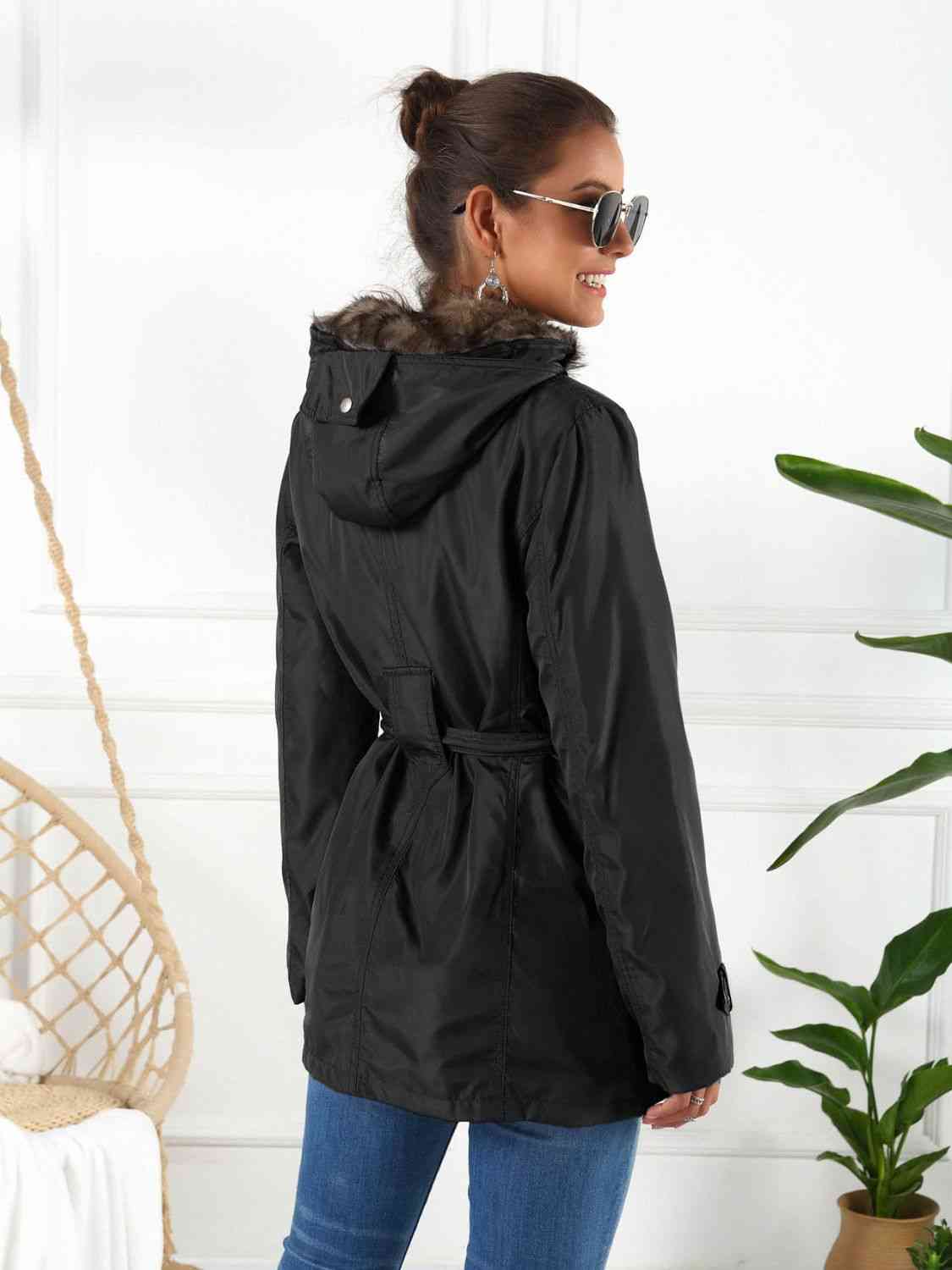 Skylar Full Size Hooded Jacket with Detachable Liner (Three-Way Wear)