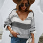 Color Block Scoop Neck Dropped Shoulder Sweater
