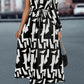 Printed One-Shoulder Tie Waist Dress
