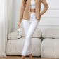AuroraBlissX Round Neck Cable-Knit Buttoned Knit Top