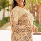Plus Size Leopard Color Block Long Sleeve T-Shirt