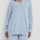 Dropped Shoulder Sweater and Long Pants Set