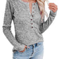 Round Neck Buttoned Long Sleeve T-Shirt